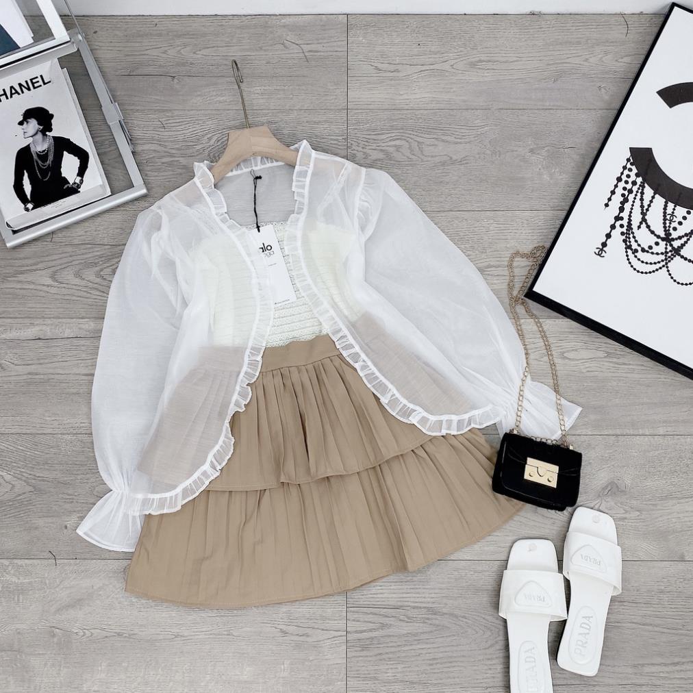 [ 𝐅𝐑𝐄𝐄 𝐒𝐇𝐈𝐏 ] SÉT REN BÈO 3 MÓN MIX CHÂN VÁY XẾP LI 3 TẦNG XINH XẮN