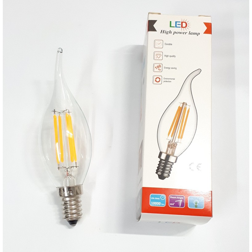 Bóng đèn LED Edison hình nến T35 4W sáng vàng đui E14