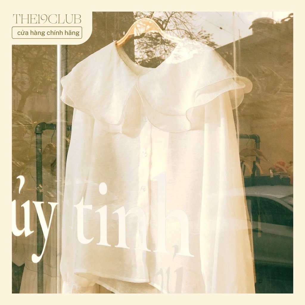 THE19CLUB - Áo sơ mi cổ bồng hai tầng vải voan tơ 3 màu sắc - Jennie Shirt