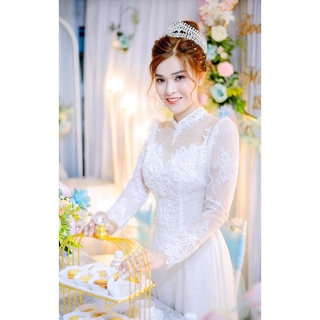 Bộ áo dài kem von