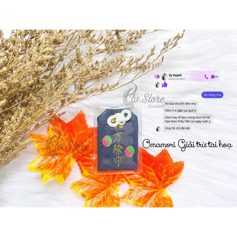 Omamori Giải trừ tai hoạ (tặng kèm vòng kim tiền)