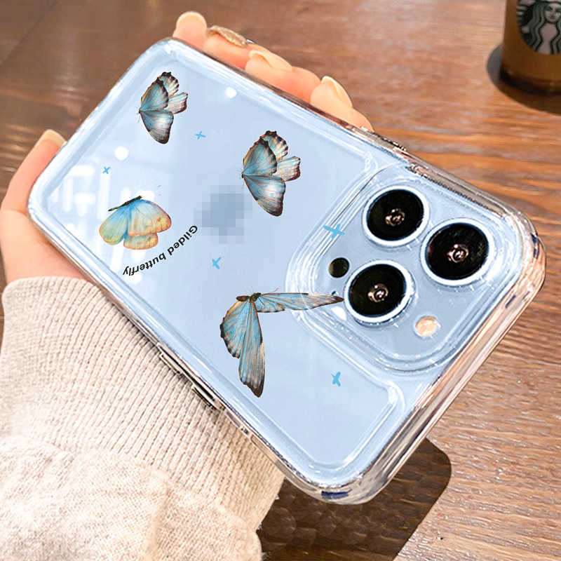 Suntaiho Ốp lưng iphone Suntaiho Ốp lưng iphone Ốp Điện Thoại dẻo trong suốt họa tiết bướm thích hợp cho IPHONE 11 PRO 13 PRO MAX 12 PRO MAX XSMAX XR 7 8 PLUS
