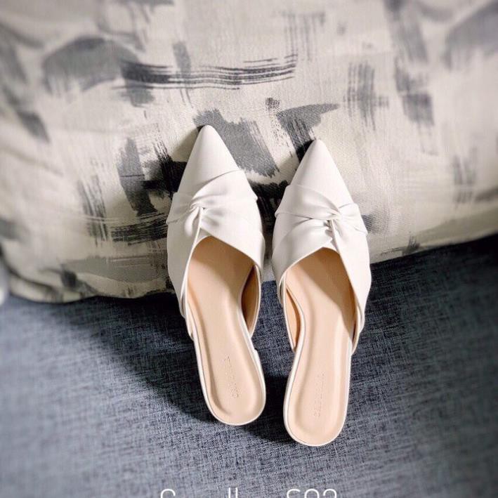 Sục nữ, giày nữ mũi nhọn da mềm kiểu xoắn chéo - A7 | BigBuy360 - bigbuy360.vn