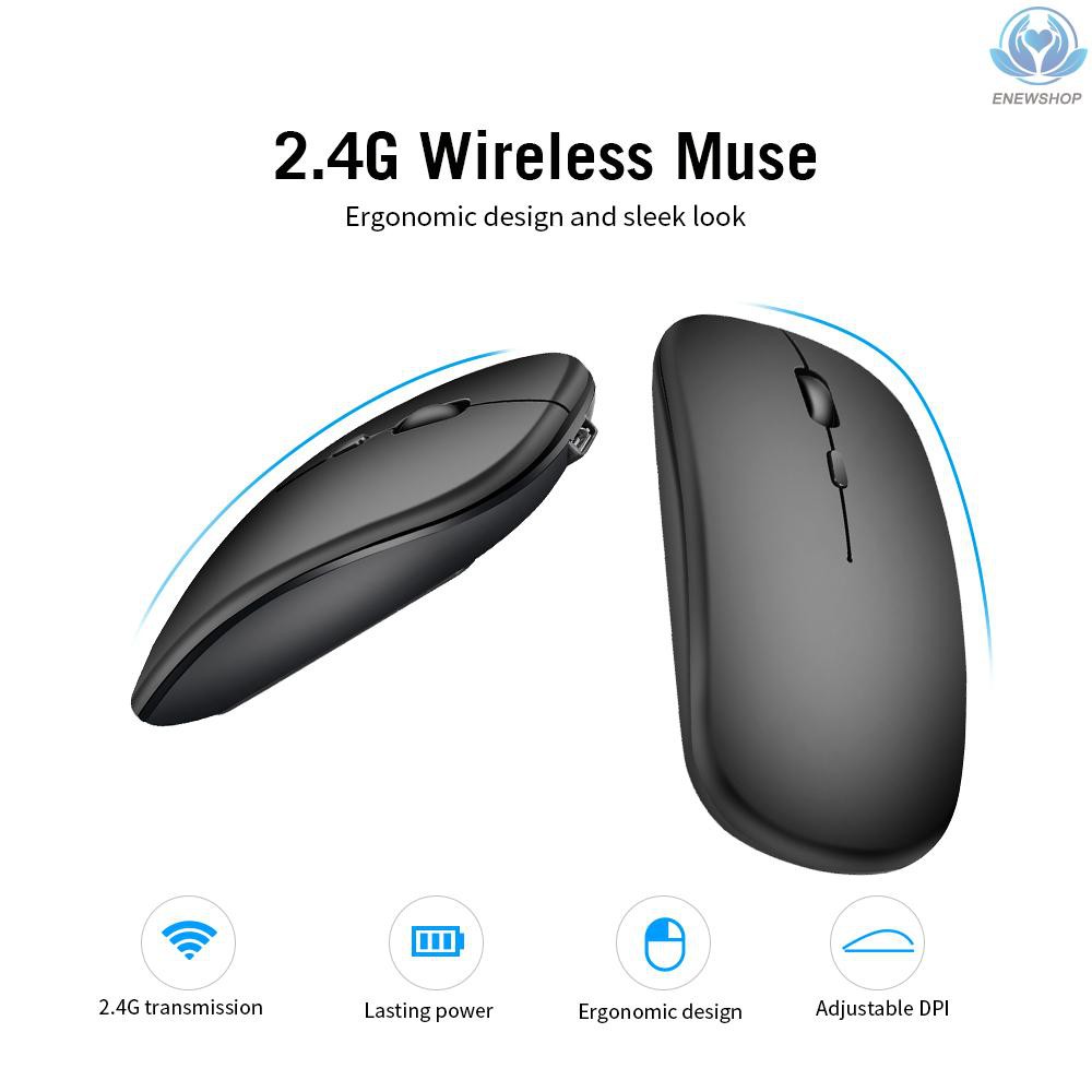 【enew】HXSJ Wireless 2.4G Mouse Ultra-thin Silent Mouse Portable and Sleek Mice Rechargeable Mouse 10m/33ft Wireless Transmission (Rose Gold)