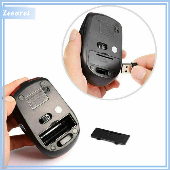 Chuột Quang Không Dây Zevaret 2.4GHz + ĐầU NhậN USB Cho PC/Laptop