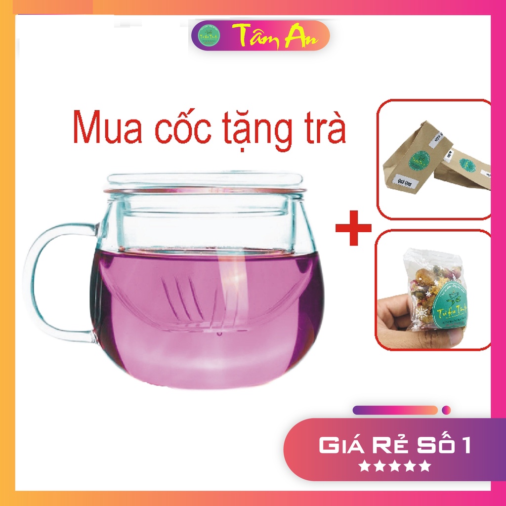 Cốc Pha Trà Thủy Tinh Có Lõi Lọc Cao Cấp 350ml