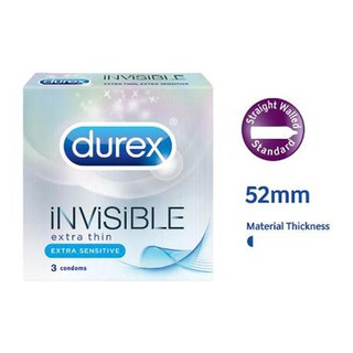[CHÍNH HÃNG] [BAO CAO SU SIÊU MỎNG] DUREX INVISIBLE - HỘP 3 CÁI