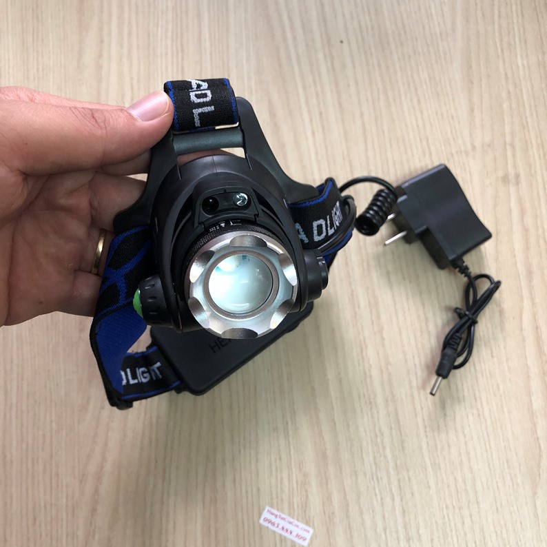 Đèn Pin siêu sáng đội đầu 1 bóng led, zoom xa gần, hàng cao cấp chính hãng