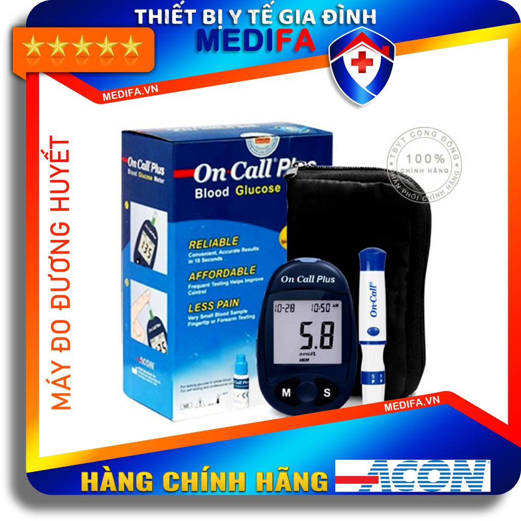 [Hàng chính hãng, Giá Đại Lý] Combo Máy Đo Đường Huyết On Call Plus, đủ phụ kiện kèm theo