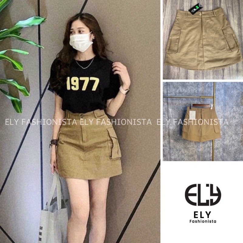 Chân váy jean chữ A dây size S M L huyen hip