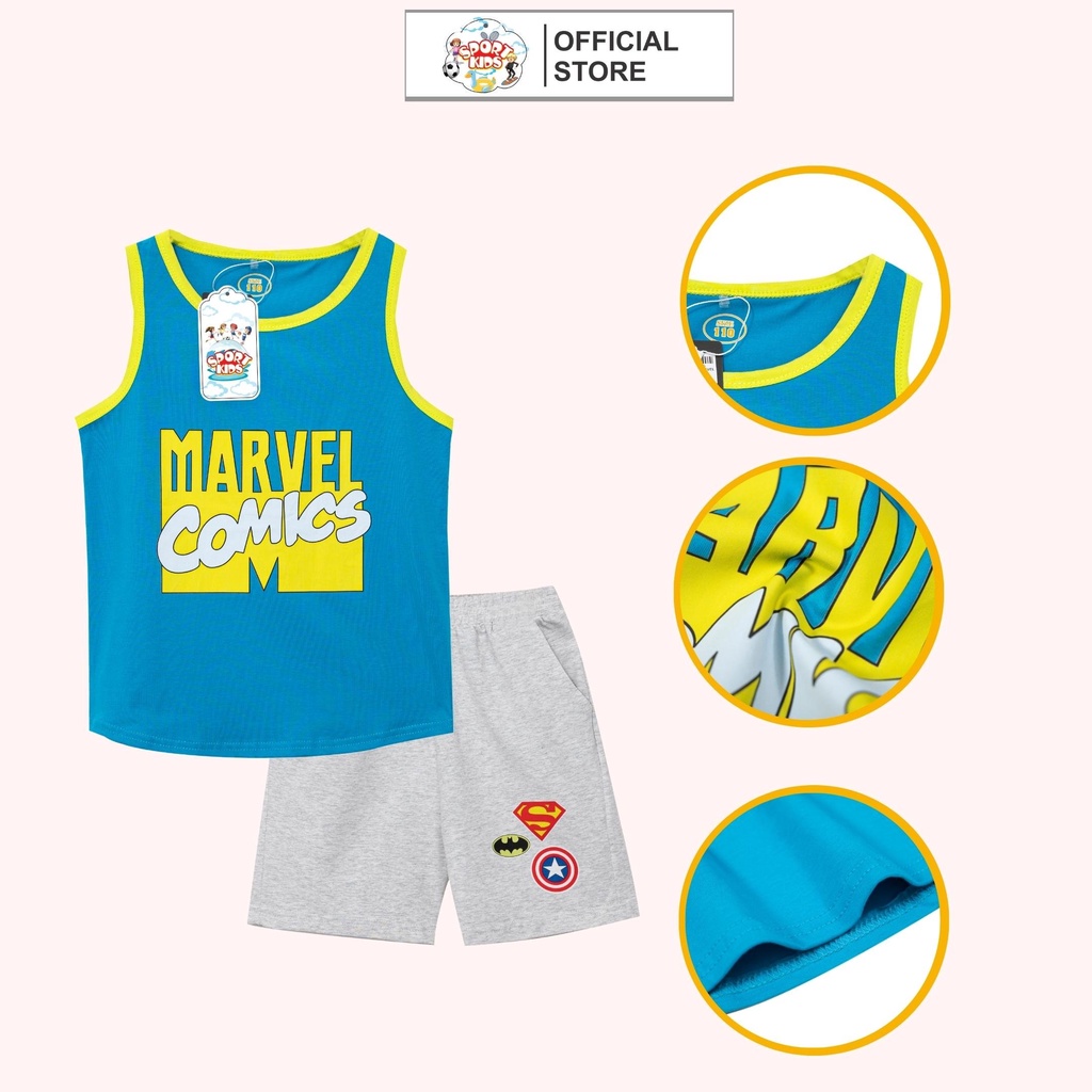 Bộ Đồ Ba Lỗ Sportkids Cho Bé Trai Từ 9kg Đến Size Đại vải 100% cotton Thoáng Mát