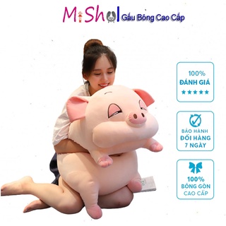 Gấu Bông Heo Cao Cấp Guco Chất Liệu Bồng Gòn 2 Màu Xám- Hồng - GB11