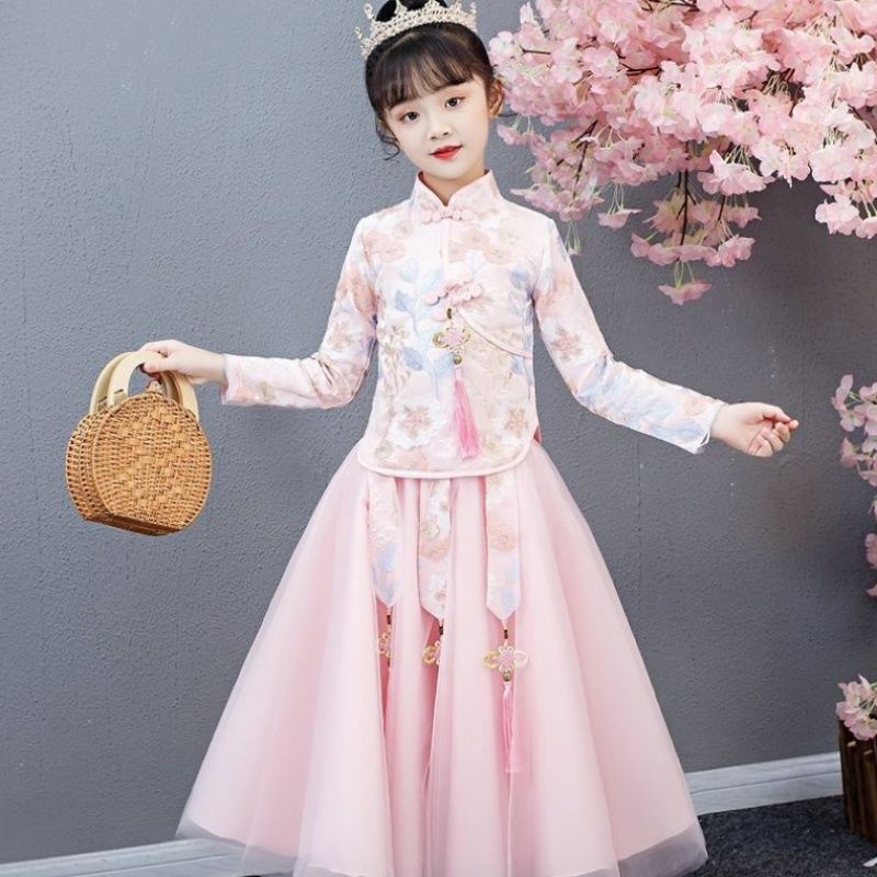 Bộ Hán Phục Phong Cách Trung Hoa Xinh Xắn Cho Bé Gái