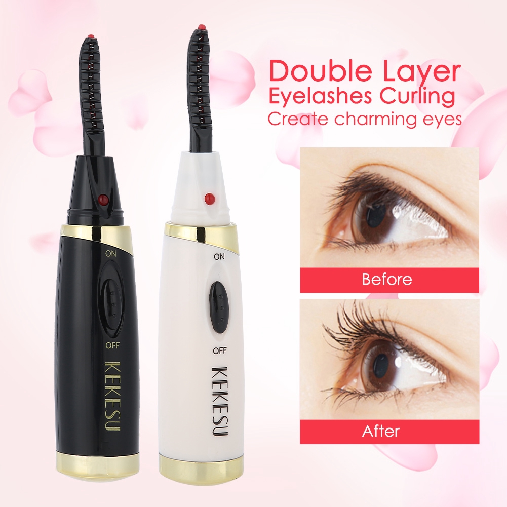 Dụng cụ mascara mini điện uốn cong và dày mi tiện lợi