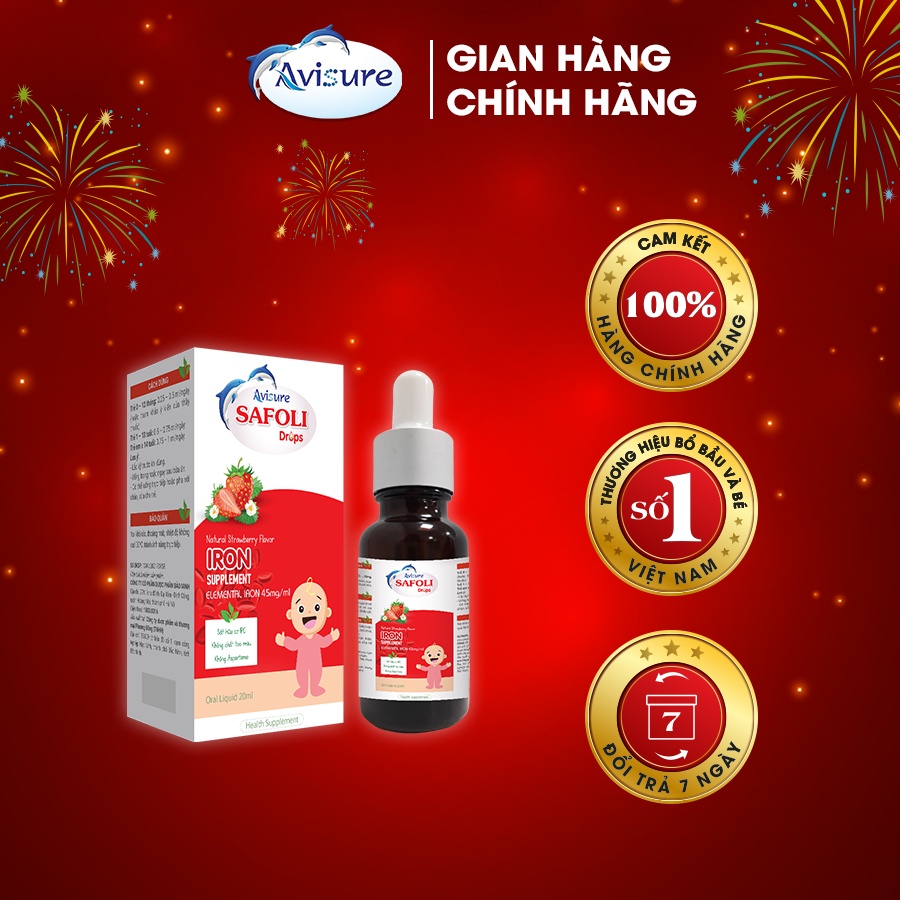 Avisure Safoli Drop Sắt hữu cơ nhỏ giọt cho bé 10ml