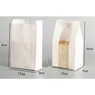 50 cái 2 size túi giấy bánh mì có cửa sổ - trắng