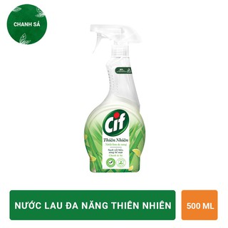 Nước Lau Đa Năng Cif Thiên Nhiên Chanh & Sả Sạch Vết Bẩn 500ml