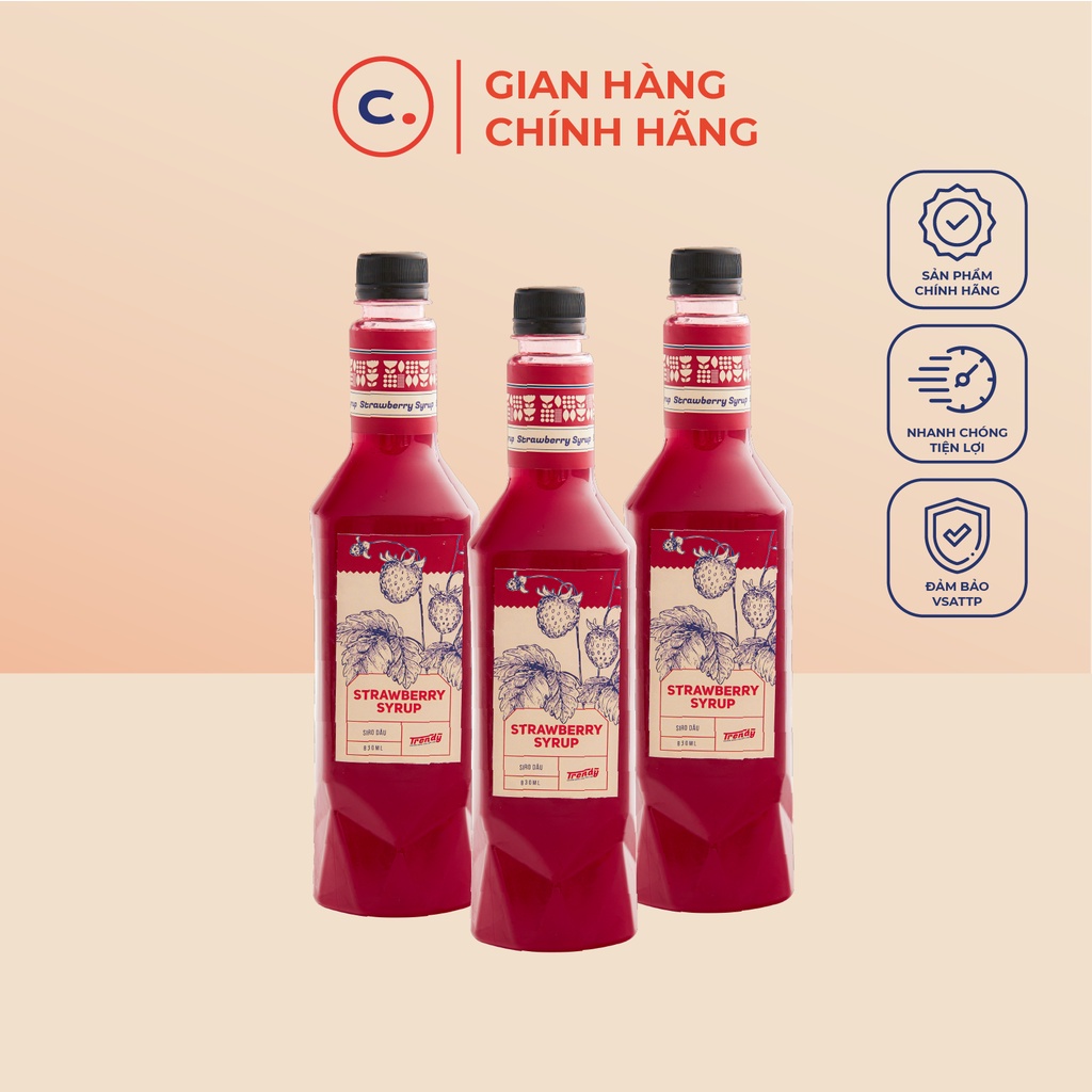 Syrup Trendy 830ml - Chuyên dùng cho pha chế đồ uống, trà sữa, trà hoa quả