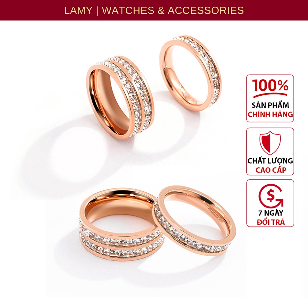Nhẫn nam nữ CDE Eternity Dual Ring Fullbox, Túi xách - Hàng chính hãng - Hàng mới về