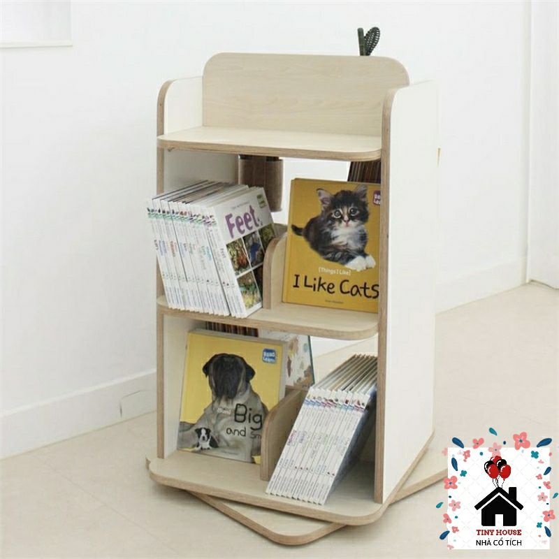 Giá sách gỗ đế xoay