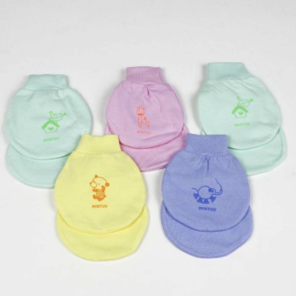 Bao tay chân Minh Triều mẫu cổ tròn, set bao tay chân cô bo không hằn không ngứa cho trẻ sơ sinh A Lá Kids