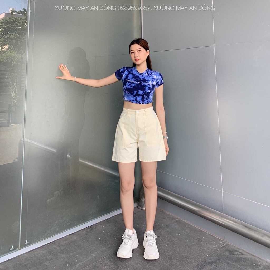 Quần Short Nữ Kaki Basic Unisex - Kiểu Quần sooc đùi màu đen màu trắng trơn Ulzzang | BigBuy360 - bigbuy360.vn