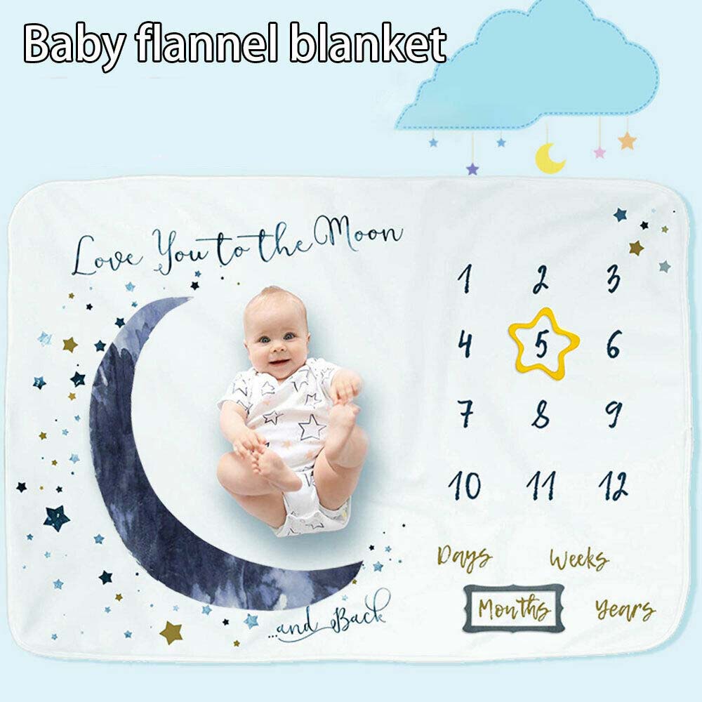 Tấm chăn chụp ảnh đánh dấu cột mốc phát triển theo tháng đáng yêu vui nhộn cho bé sơ sinh