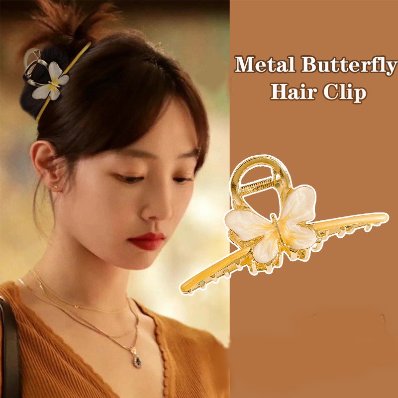 Kẹp Tóc Hình Cá Mập / Bướm Cỡ Lớn Kiểu Hàn Quốc Dễ Thương Cho Nữ