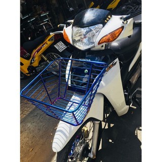 Rổ xe wave rs inox 10li xi xanh full bas