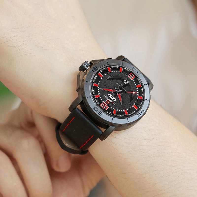 Đồng hồ đeo tay NAVIFORCE NF9122 bộ máy thạch anh phong cách quân đội thể thao thời trang thường ngày dành cho nam