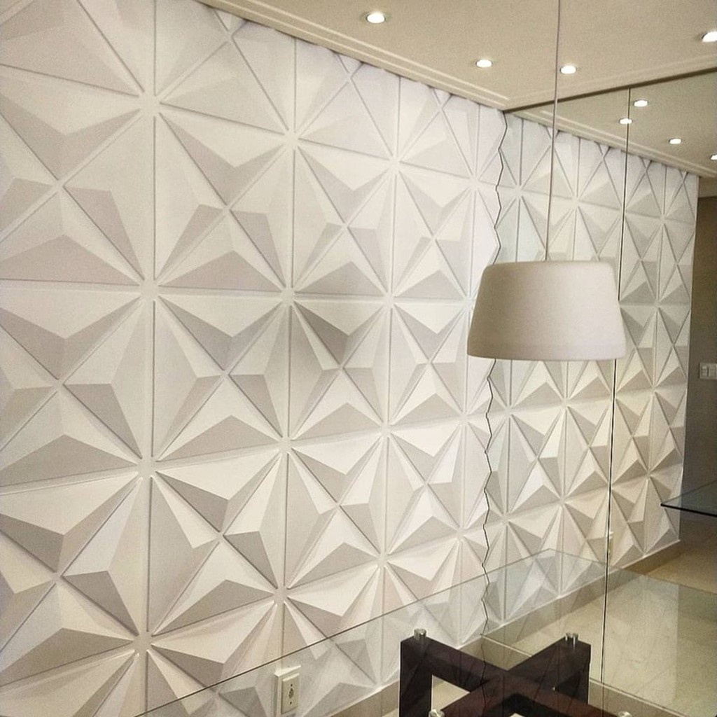 Tấm Ốp Tường 3D Tấm tường 3D trong thiết kế kim cương Gạch xốp Tấm trắng bên ngoài Trang trí gạch Hình nền / Tấm tường / Tấm dán trần Pvc