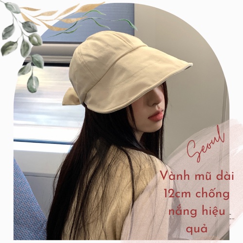 Mũ lưỡi trai vành mềm dài 12 cm chống tia UV, nón lưỡi trai phong cách hàn quốc 2022