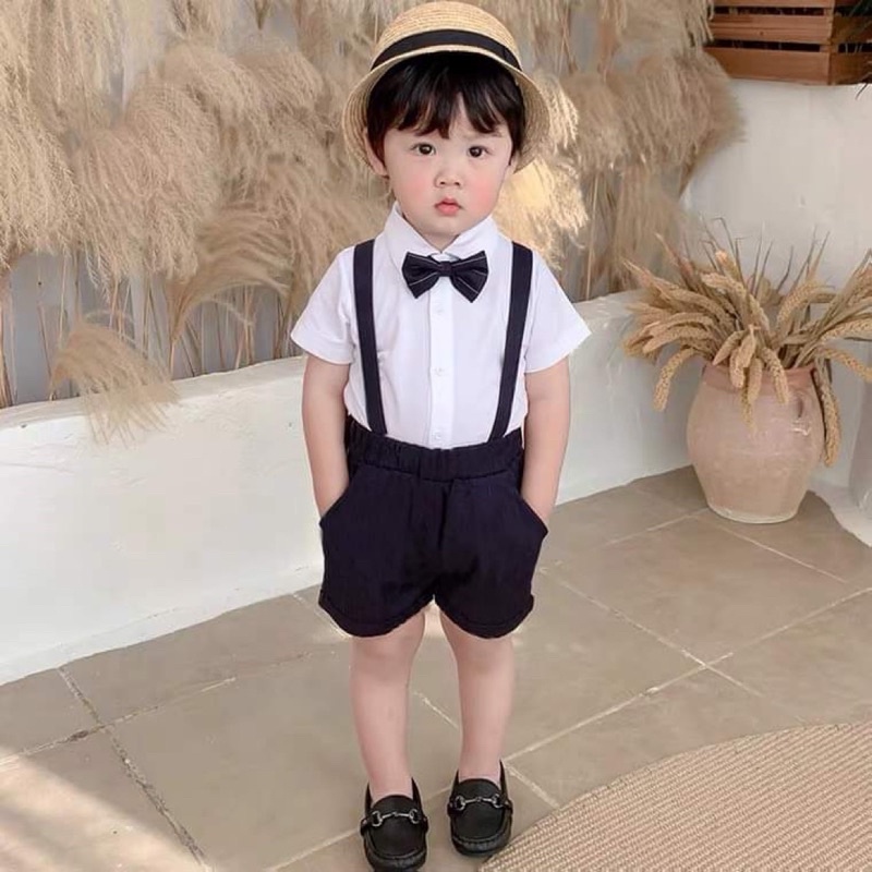 Set sơ mi công tử bé trai Hàn Quốc bộ công tử cho bé trai 8-18kg Tunkid chất mềm mịn phong cách sành điệu cho bé