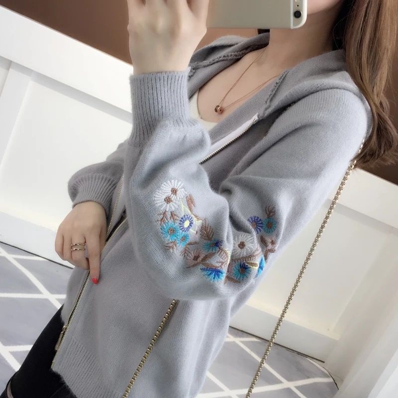 Áo Khoác Nữ Dài Tay Có Mũ Thời Trang Hàn