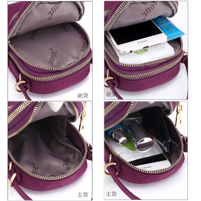 Túi đeo chéo đựng điện thoại/tiền xu/đồ dùng mini bằng vải Oxford thời trang cho nữ