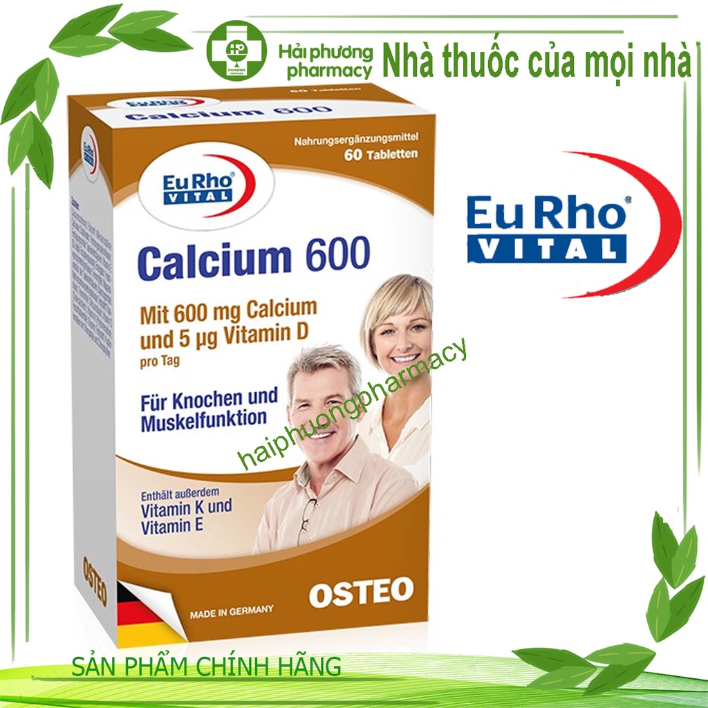 Viên uống bổ sung canxi EuRho Vital Calcium 600