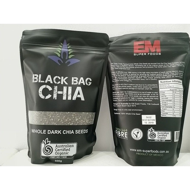 Hạt Chia Đen Black Bag Chia 500g - Hàng Úc