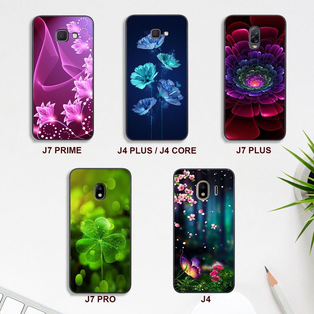 Ốp Samsung in hình Hoa cỏ 4 lá cho máy Samsung J7 PRIME - J4 PLUS - J7 PLUS - J7 PRO - J4 2018