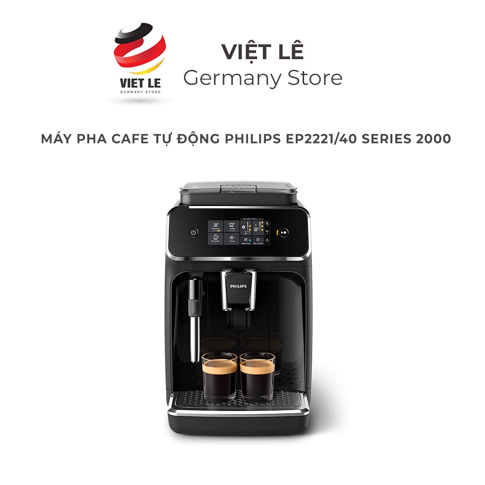 Máy Pha Cafe Tự Động Philips EP2221/40 Series 2000 - Hệ Thống Sữa LatteGo - Nhập Khẩu Từ Đức
