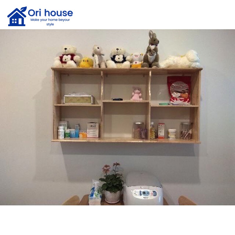 Kệ sách treo tường ngang 120cm - Gỗ cao su - Giá sách treo tường - Nội thất Ori