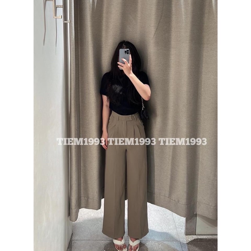 QUẦN ỐNG XUÔNG CẠP LỆCH CÔNG SỞ CHẤT LỤA MÁT LOẠI 1 MS21901