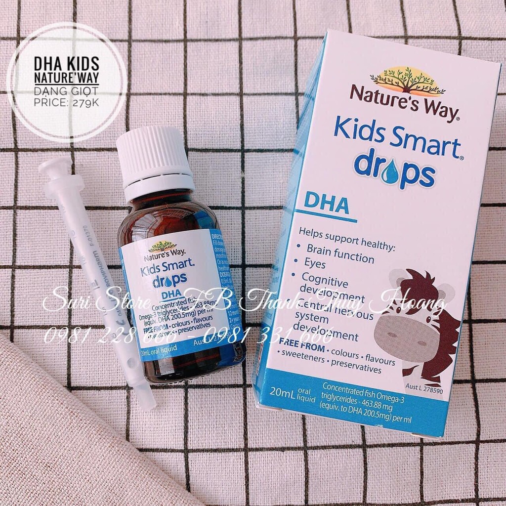 Siro Nature's Way Kids Smart DHA Úc dạng giọt cho bé 20ml