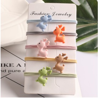 [SỈ=LẺ] - COMBO 5 Dây Thun Cột Tóc Đính Hình HƯƠU Dễ Thương, Style Hàn Quốc