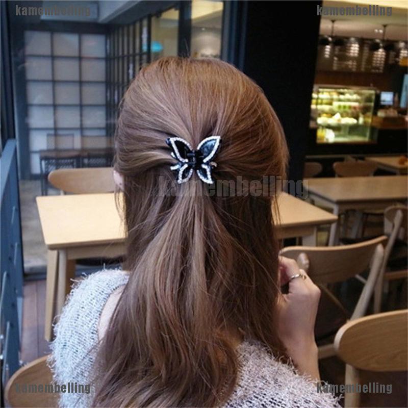 Kẹp Tóc Hình Bướm Đính Đá Pha Lê Thanh Lịch Cho Nữ