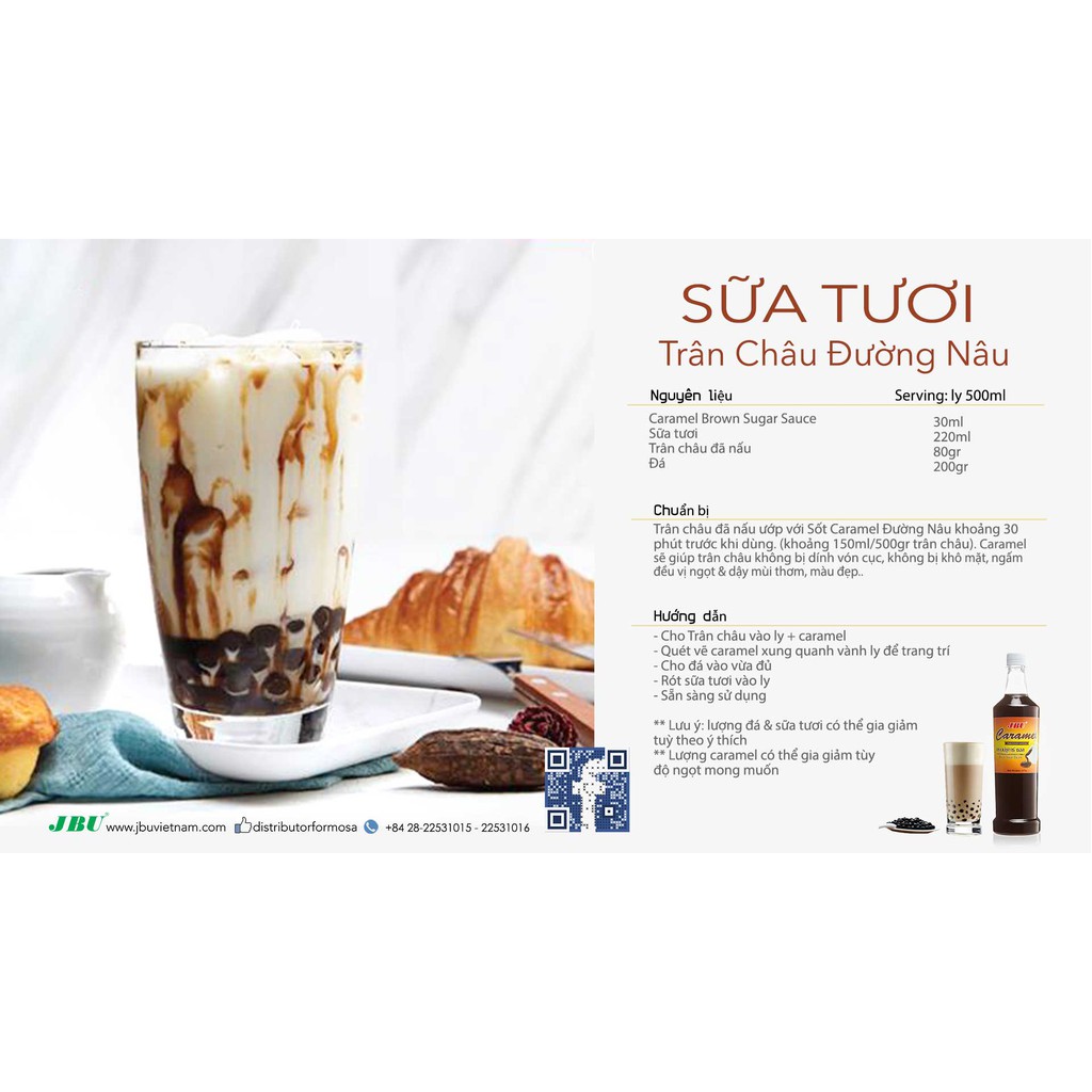 Sốt Caramel Đường nâu  (Syrup Đường Nâu- syrup đường đen)