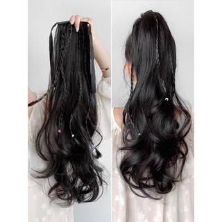 Tóc giả nữ cột xoăn thắt bính, tóc buộc kiểu hàn