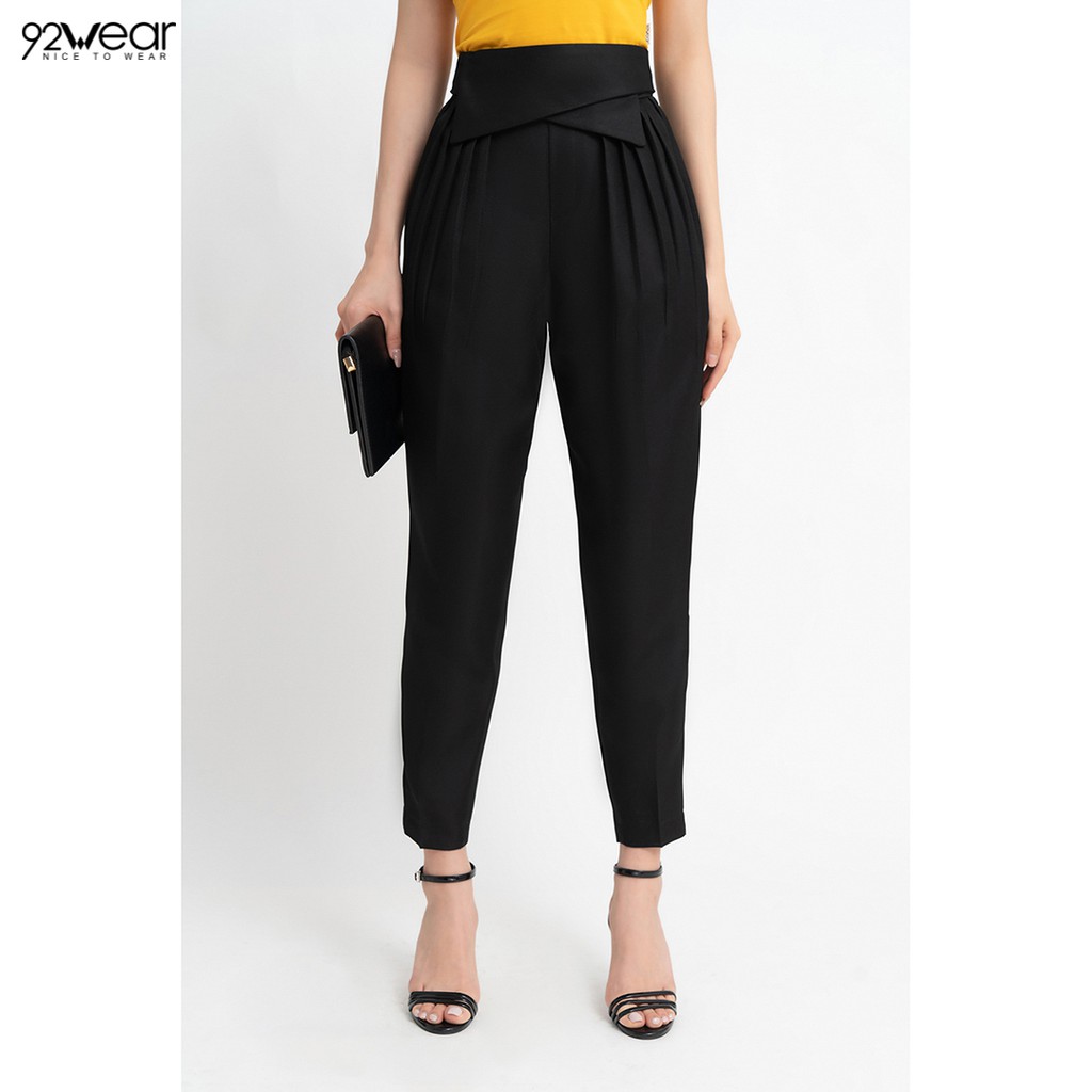 Quần âu nữ cạp cao form rộng QAW0361 - 92WEAR