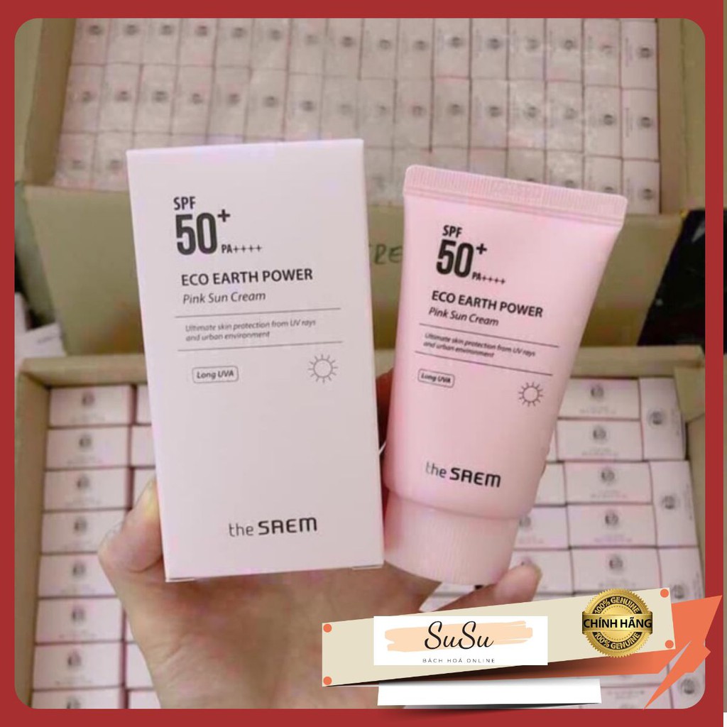 Kem Chống Nắng The Seam Eco Earth Power Pink (SPF 50+/PA)++++ [ Hàng Chính Hãng ]