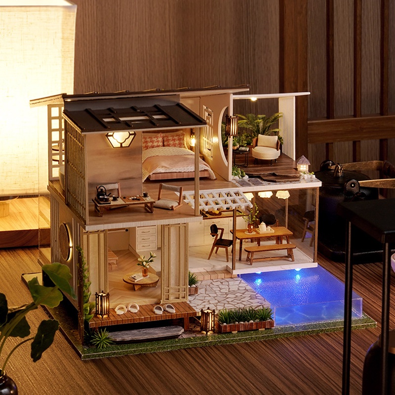 DIY Mô Hình Nhà Búp Bê Căn Nhà Trong Mơ Thiết Kế Đơn Giản Ấm Cúng-A-085