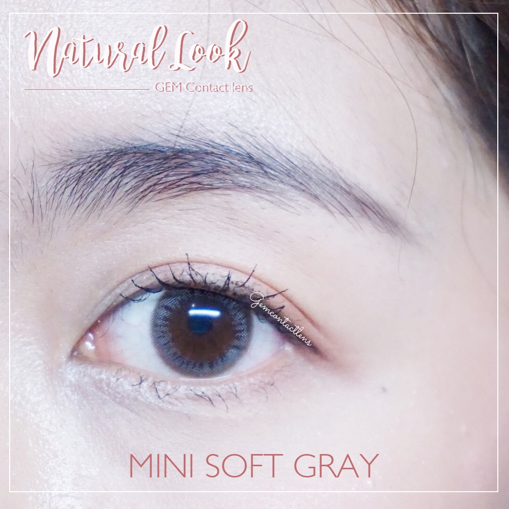 Lens Xám Tự Nhiên MINI SOFT GRAY Ẩm Cao 55% HSD 6 Tháng Không Giãn Phù Hợp Đi học Đi Làm Cho Mắt Nhạy Cảm